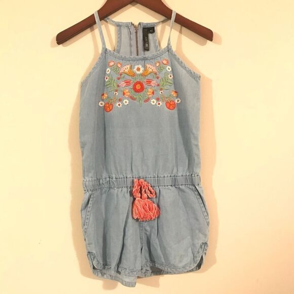 Joe’s Jeans Denim Chambray embroidered romper NWT - Picture 1 of 8